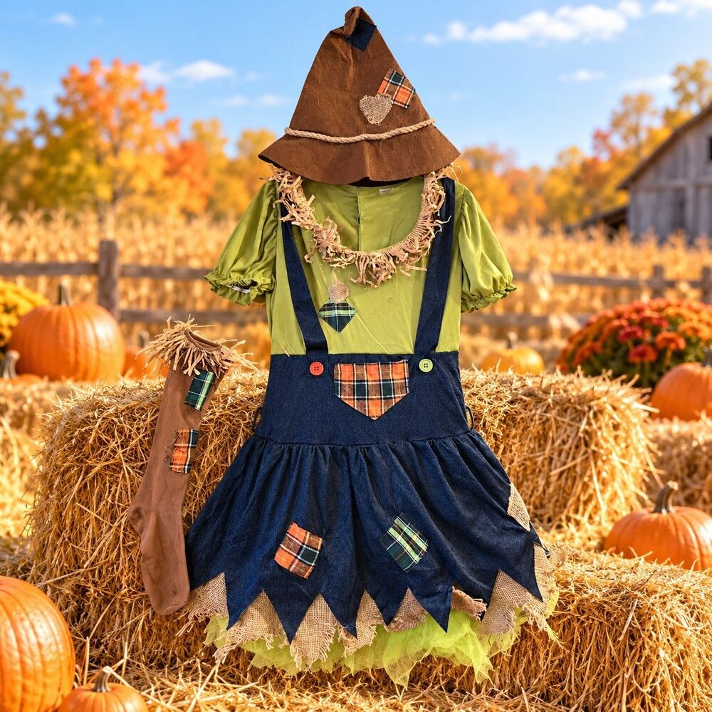 Spirit Sweet Scarecrow Women’s Adult L XL Sexy Halloween Costume Country C141